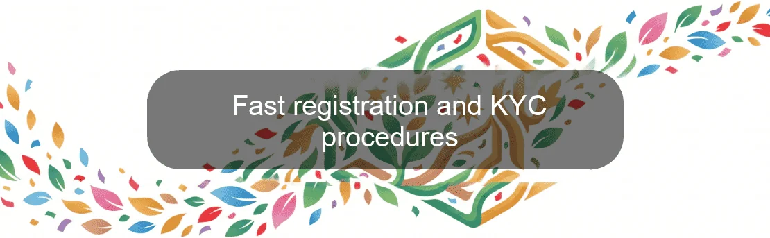 Fast registration and KYC procedures Fast registration and KYC procedures